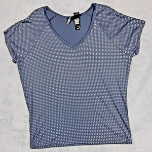 Bisou Bisou by Michele Bohbot Sz S Womens Gray V Neck Metal Stud Embellishments - Picture 1 of 14