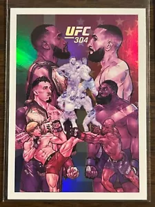 2024 Topps Now UFC 304 Poster Aspinall Blaydes Edwards Belal Paddy Green /304 - Picture 1 of 2