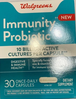 Walgreen's Cápsulas Probióticas Inmunidad Diaria con Vitamina C 30 Cápsulas NUEVO Foto 1 de 4