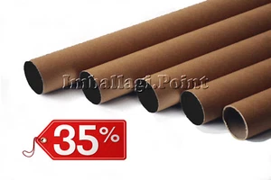 20 tubi CARTONE CON TAPPO PLASTICA SPEDIZIONI POSTALI ALT85x8cm DIAMETRO AVANA - Imagen 1 de 1