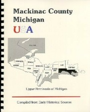 Condado de Mackinac Michigan 1883 História Superior pennsula Ilha St Ignace Mi Bios.