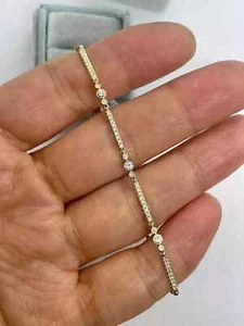 6CT Round Cut Lab-Created Diamond Women's Tennis Bracelet 14K Yellow Gold Plated - Picture 1 of 3
