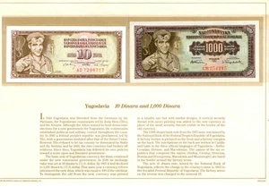 Most Treasured Banknotes Yugoslavia 1000 Dinara 1955 P-71b AUNC 10 Di 1968 P-82 - Imagen 1 de 3
