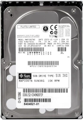 Hard Drive SUN 5404521-01 36GB 10000RPM 8MB SCSI U320 MAP3367NSUN36G 3.5" Inch - Image 1 of 3