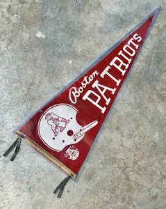 1960’s AFL Boston Patriots Football Pennant With Pennant Holder RARE - Picture 1 of 19