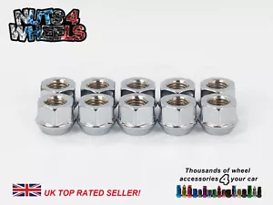 10 x Chrome Wheel Spacer Shallow Nuts M12x1.25 Fits NISSAN SUBARU GT86 - Picture 1 of 2