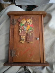 Vintage Wood Cowboy Cowgirl Leave A Note Box - Picture 1 of 5