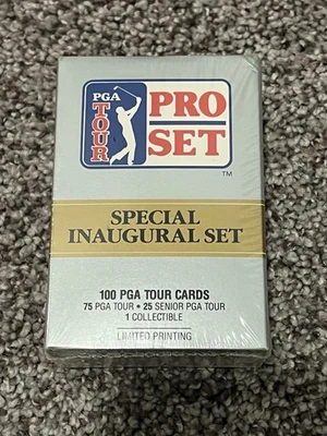 Set de tarjetas de intercambio inaugural especial del PGA Tour Pro Set 1990 SELLADO Set Foto 1 de 4
