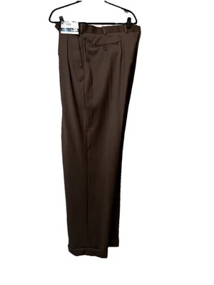 Nuevo Braggi By Louis Raphael Hombres Dk Verde Oliva Marrón Vestido Pantalones Talla 40x 32 Foto 1 de 4