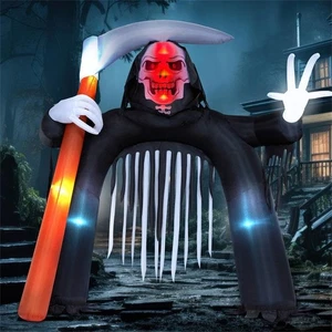 Joyfy 10 Fuß Halloween Schlauchboote Outdoor Deko, riesiger Sensenmann Torbogen - Bild 1 von 8