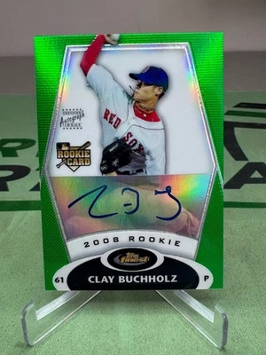2008 Topps Finest Clay Buchholz Green Refractor Rookie RC Auto/199 - Boston Red Foto 1 de 2