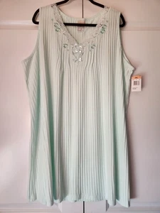Barbizon Nightgown Plus Size 3X NWT Sleeveless Lightweight Cotton Ribbed - Picture 1 of 10