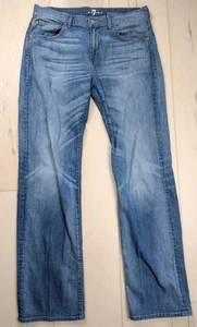 7 Seven For All Mankind Austyn Denim Jeans Relaxed Straight Leg Blue 34x 33 - Picture 1 of 13