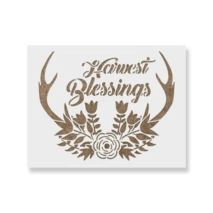 Ernte Segen Geweih Schablone - Basteln Airbrush Malen Wand Mylar Wiederverwendbar - Bild 1 von 8