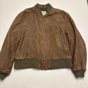 Vintage 70s 80s Sears The Leather Shop Brown Suede Leather Jacket Size 44 Reg - Picture 1 of 12