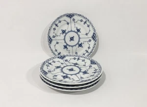 4 piatti mezzo pizzo scanalato blu Royal Copenhagen 653 14,5 cm 1923 - 1934 - Foto 1 di 13