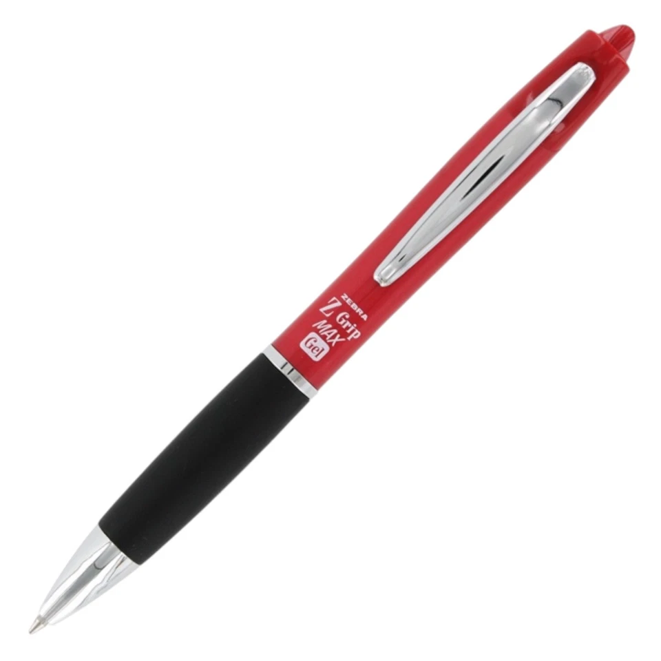 Zebra Z-Grip MAX Rollerball Retractable Gel Pen, Red Ink, Medium Point, 12-Count - Image 1 of 1