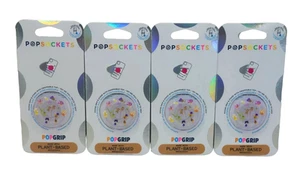 Lot of 4 PopSockets Phone Grip with Swappable Top Purple Flower Fields - New - Picture 1 of 3