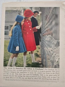 1951 Lambella Chatham fabric young girls coats vintage fashion Color ad - Picture 1 of 1