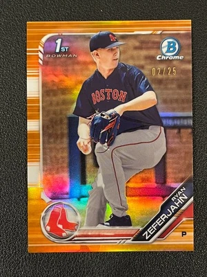 Ryan Zeferjahn 2019 Bowman Chrome 1st Orange Refractor /25 Red Sox - Image 1 of 2