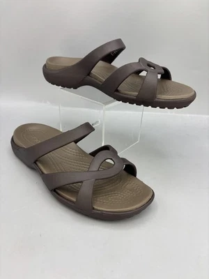 Crocs Meleen Womens Twist Sandals US 7 Brown Lightweight Comfort Slip On 202497 Foto 1 de 4