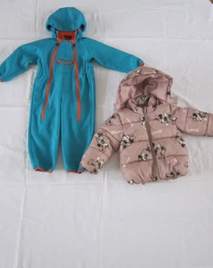JAKO-O Softshell Overall Gr. 92-98 und H&M Wintersteppjacke Gr. 92 mit abn. Kapu - Bild 1 von 10
