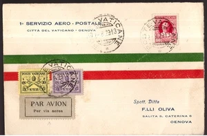 Italia Regno, busta primo volo dal Vaticano a Genova del 1929  -HF18 - Picture 1 of 3