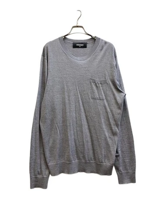 DSQUARED2 High gauge crew neck knit Size: XXL Gray Men S74HA1016 - Image 1 of 4