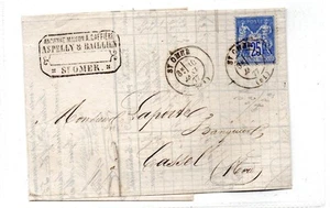 FRANCIA - ST OMER: 1877 carta completa a Cassel (C91068) - Imagen 1 de 1