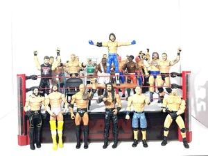 WWE MATTEL ELITE EXCLUSIVE RAW WRESTLING RING & 23 WRESTLING FIGURES NO LIGHTS - Picture 1 of 24