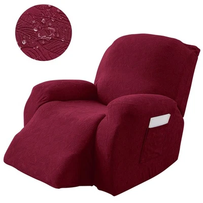 Waterproof leaf jacquard elastic lounge chair sofa cover, furniture protection - Image 1 of 4