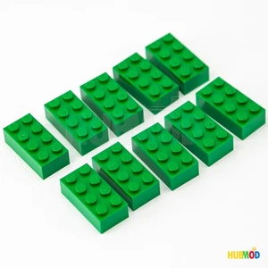 Menge 10 Original Lego grün 2x4 3001 Bausteine Blöcke Stck. & Stücke NEU - Bild 1 von 2