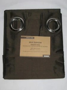1 West Elm Espresso Seide 84" Ösenvorhang Fenster Panel Gardine - Bild 1 von 1