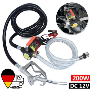 12V 200W Elektrisch Dieselpumpe Selbstansaugend Kraftstoffpumpe Heizölpumpe 50L - Bild 1 von 13