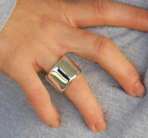 Anello da uomo fascia larga liscia spessore 15 mm anello da uomo anello pollice solido tutte le misure - Foto 1 di 4