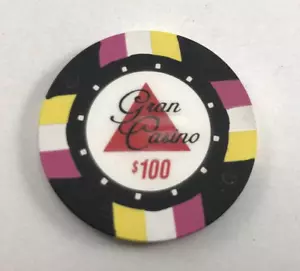 Chip de casino para juegos de casino de colección GRAN CASINO $100 - Imagen 1 de 1
