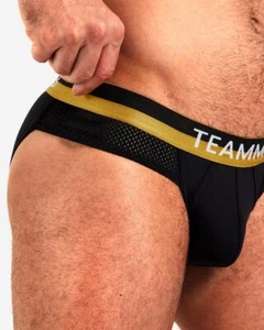 XS TEAMM8 Brief ZEUS With Shield-Like Pouch Mesh Bands Briefs Black 2 - Picture 1 of 8