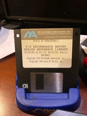 VINTAGE New And Unused MAS90 Evolution/2 1.50 P/O ENCUMBRANCE REPORT. NFR DISK - Image 1 of 2