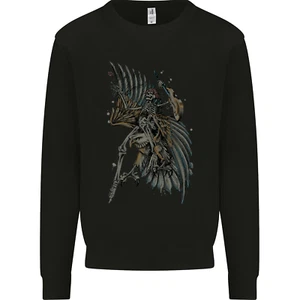 Skeleton Guitar Flying an Eagle Guitarist Kids Sweatshirt Jumper - Picture 1 of 3