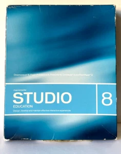 Macromedia Studio 8 Design Suite Dreamweaver Flash Fireworks for Windows Mac - Picture 1 of 2