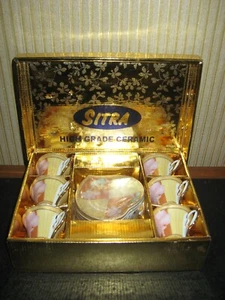 Arabic or Turkish coffee Service with 6 cups w/ saucers (High Grade Ceramic) - Picture 1 of 13