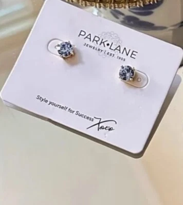 Pendientes/estruelas Park Lane Impression AZUL en montura dorada NUEVO EN CAJA NUEVO CON ETIQUETAS 3 quilates Foto 1 de 3