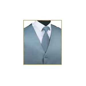 Nuevo Chaleco Esmoquin para Hombre Chaleco_Corbata Set de graduación Formal Boda Fiesta Azul Polvoriento - Imagen 1 de 3