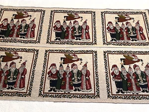 Santa/St. Nicholas 6-square tapestry in soft cotton-y looser weave, 55"Lx36"W - Picture 1 of 10