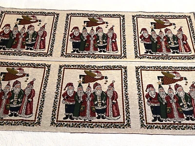 Santa/St. Nicholas 6-square tapestry in soft cotton-y looser weave, 55"Lx36"W - Image 1 of 4