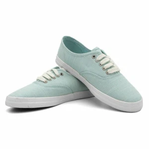 Teal Shoe Townforst Cute Size 8.5 Women Lace Up Slip On Low Top Fashion Sneaker  - Picture 1 of 7