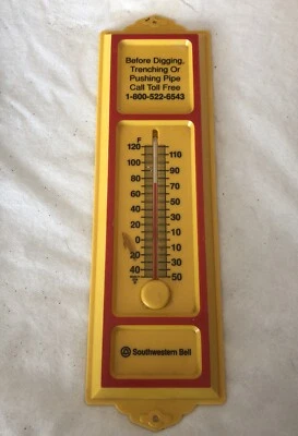 Винтажный пластиковый настенный термометр юго-западный колокол сделано в США * бесплатная доставка - Изображение 1 из 4