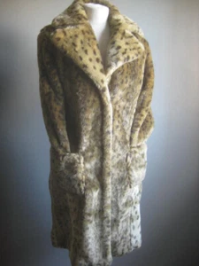 VINTAGE Leopard KUNSTFELL MANTEL 8 10 klein lang wendbar rosa Puppenhaus LESEN!!! - Bild 1 von 22