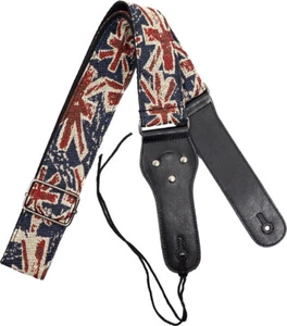 Viking verstellbarer GITARRENGURT, Union Jack Muster, 6,5cm breit, 63cm-120cm lang. - Bild 1 von 2