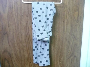 MÄDCHEN WONDER NATION GRÖSSE 10-12 GRAU MIT SCHWARZEN KATZEN LEGGINGS - Bild 1 von 2